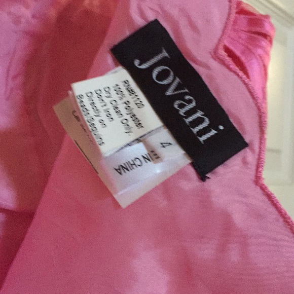 Pink Jovani one-shoulder with swirl appliqué - Picture 5 of 7